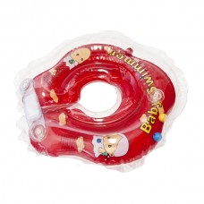 BABY SWIMMER Круг для купания ( 3-12кг) Красный Полуцвет+внутри погремушка 